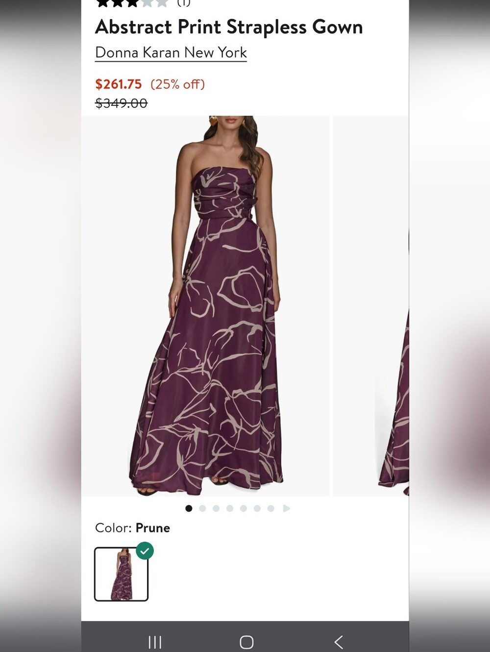 Donna Karan NY Strapless Abstract Print Formal Gown Size 12 NWT - Picture 2 of 5